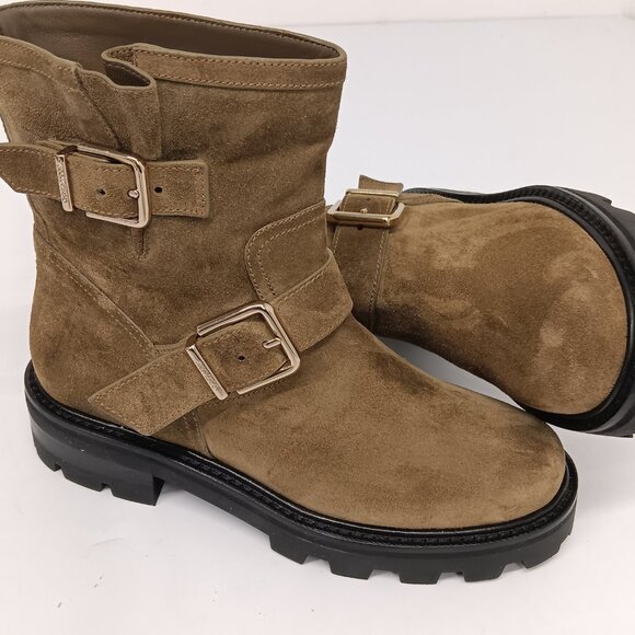 Jimmy Choo Women's Youth II Caper Green Suede Ankle Boots - EU36/US6 - Picture 7 of 16